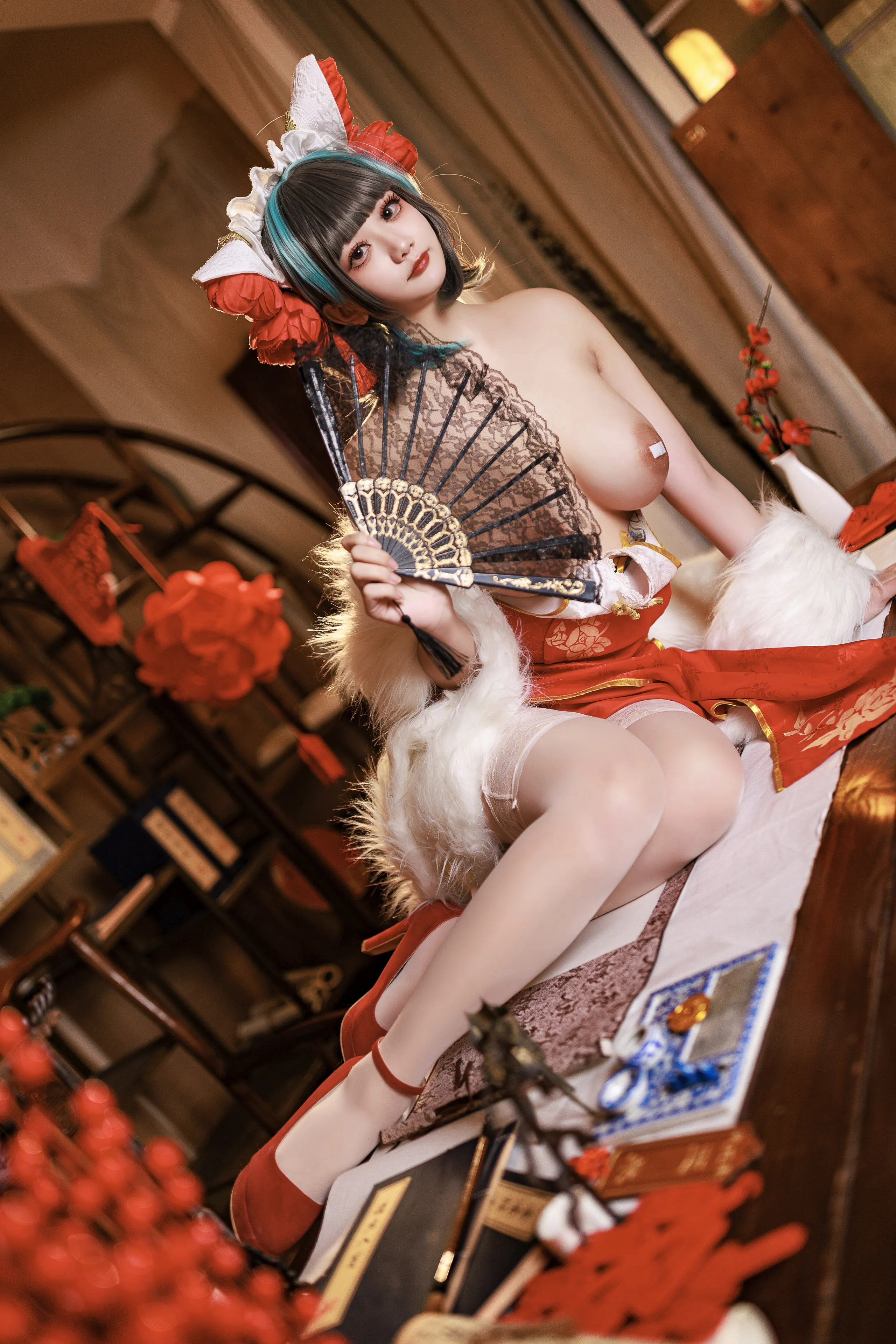 A Xuexue_yuki - Azur Lane Cheshire Sườn xám năm mới