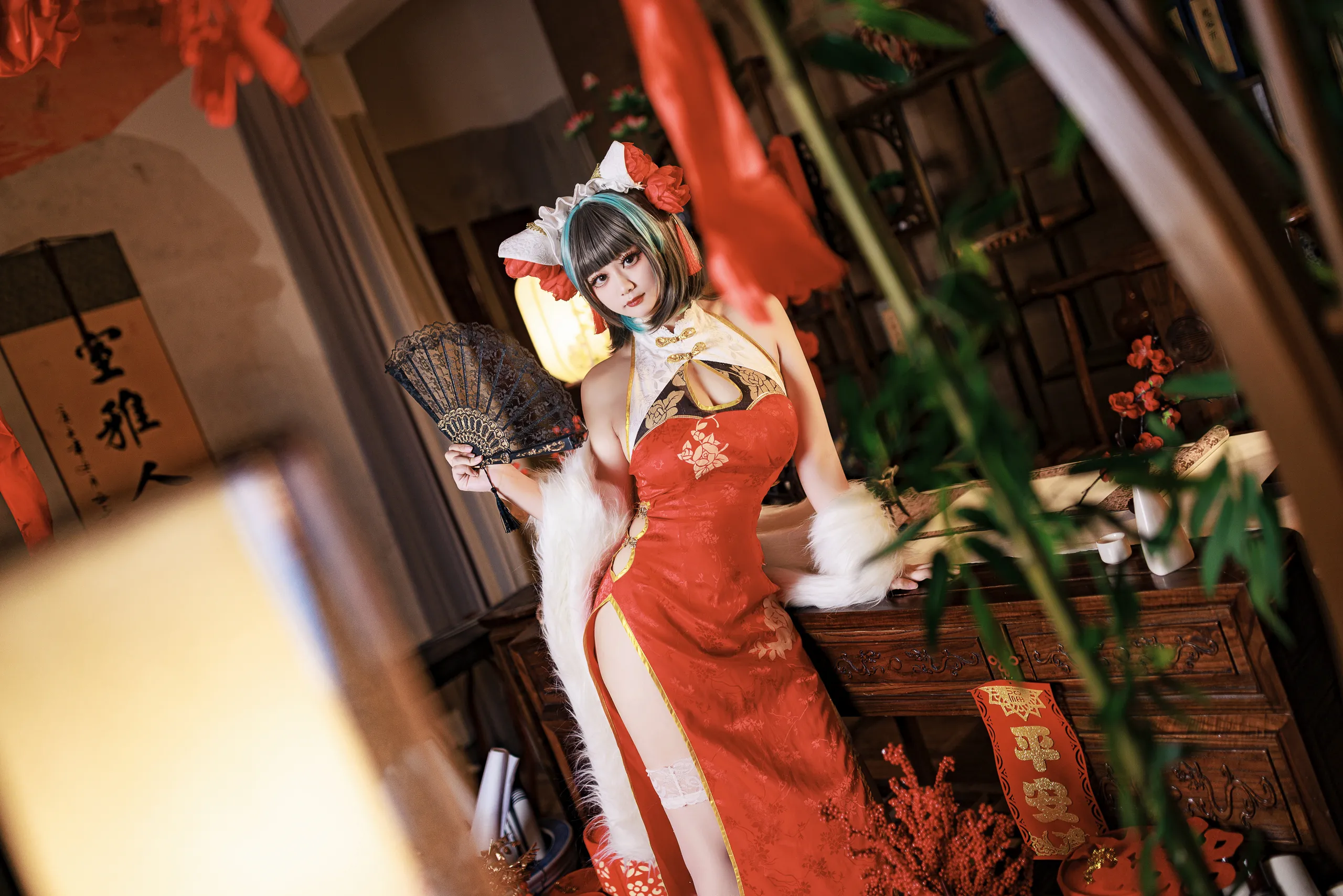A Xuexue_yuki - Azur Lane Cheshire Sườn xám năm mới