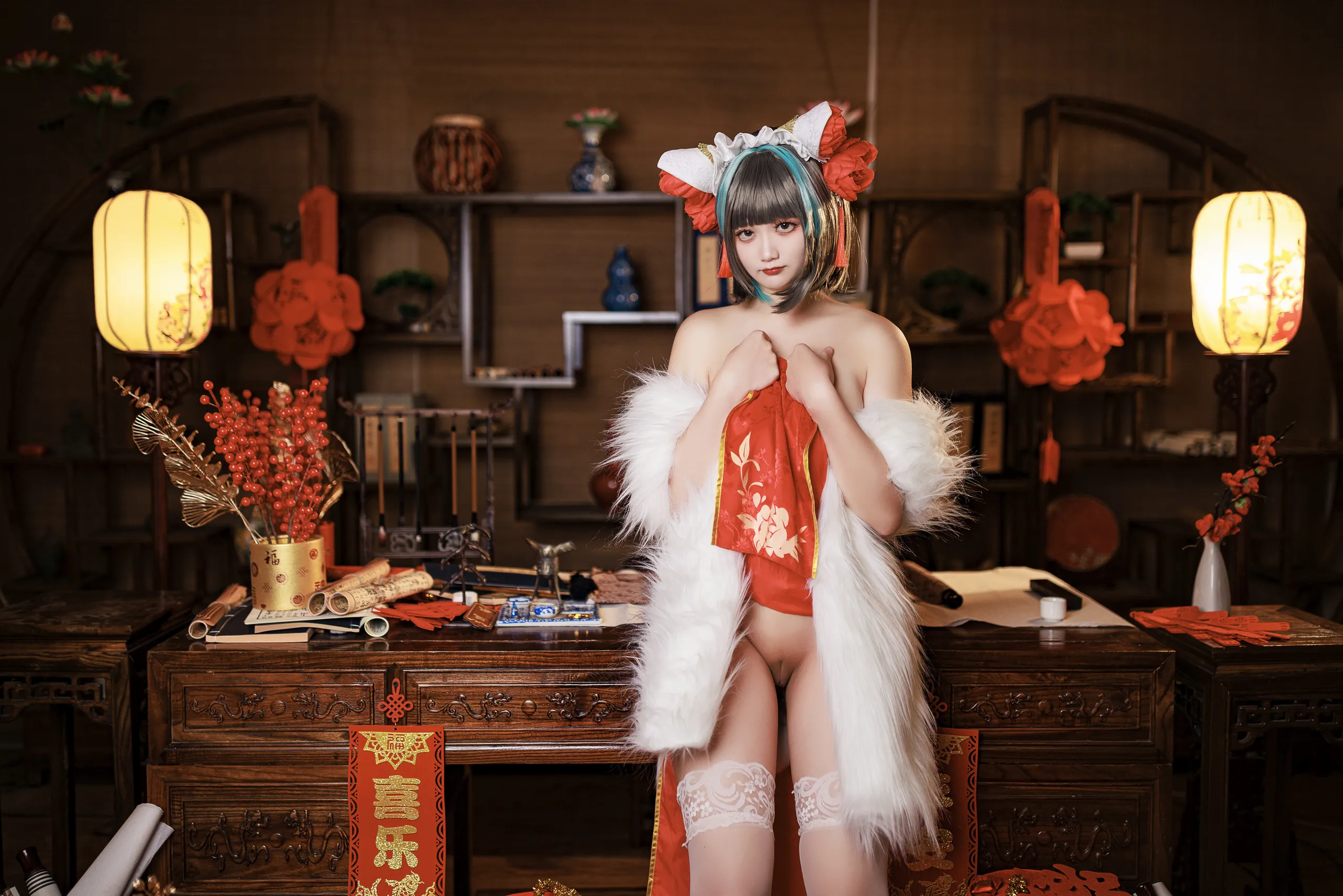 A Xuexue_yuki - Azur Lane Cheshire Sườn xám năm mới