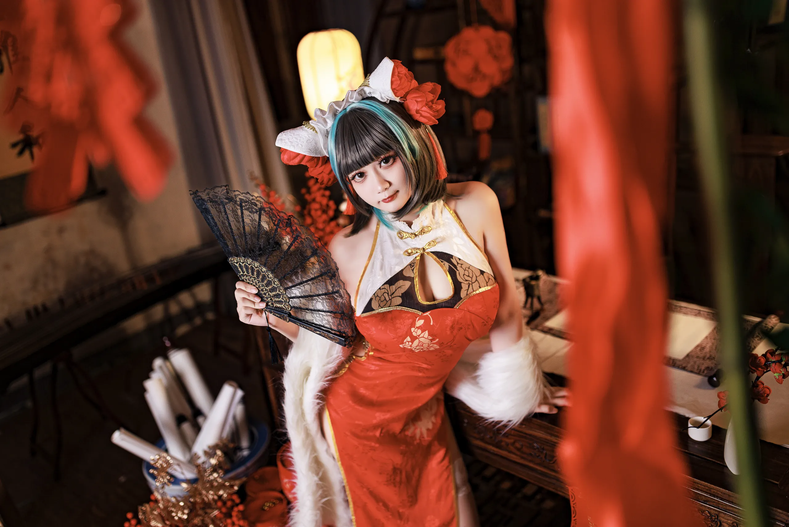 A Xuexue_yuki - Azur Lane Cheshire Sườn xám năm mới