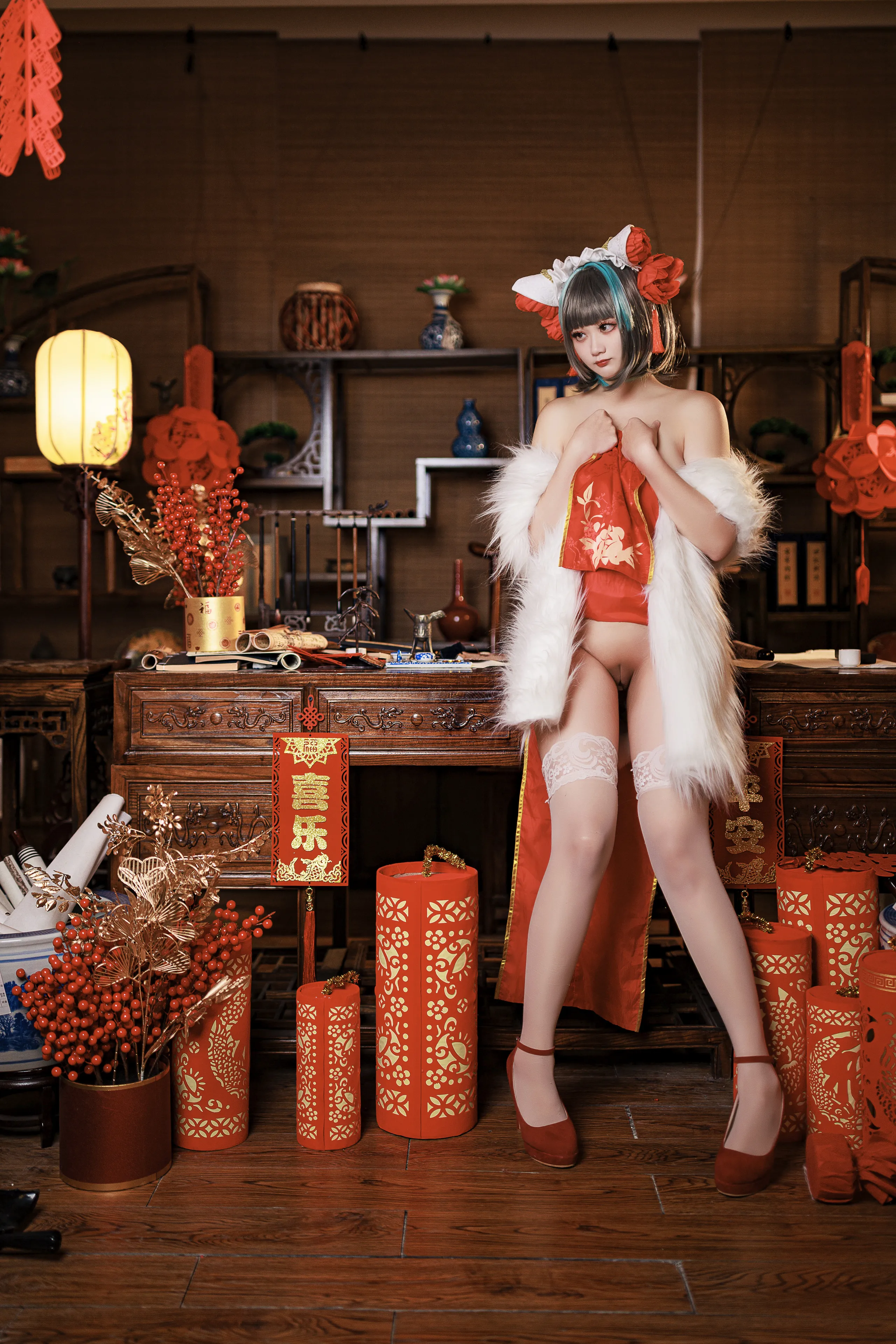 A Xuexue_yuki - Azur Lane Cheshire Sườn xám năm mới