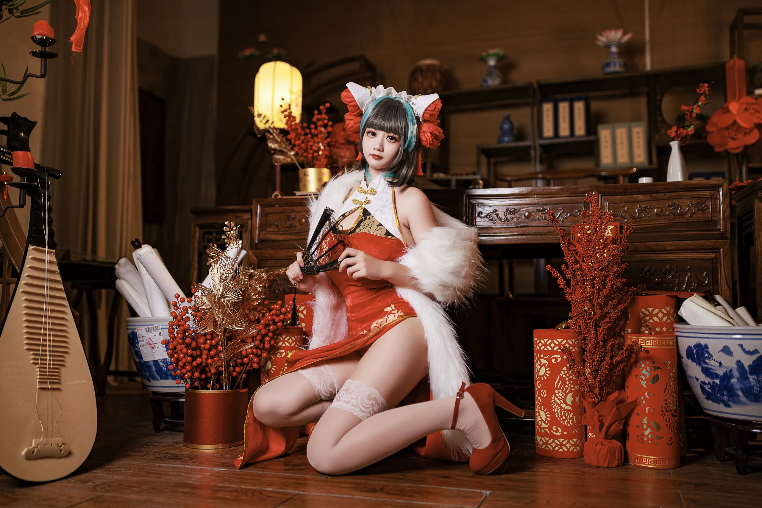 A Xuexue_yuki - Azur Lane Cheshire Sườn xám năm mới