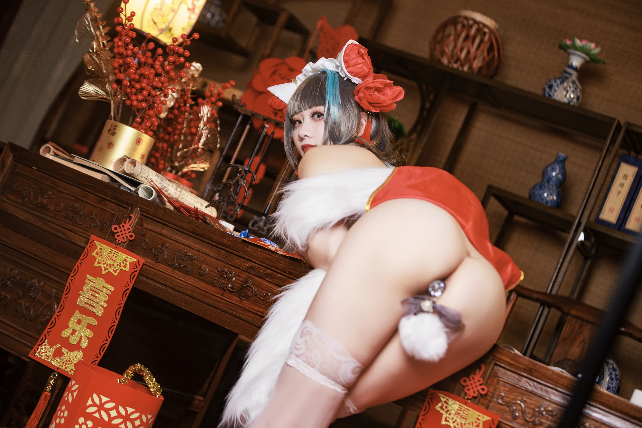 A Xuexue_yuki - Azur Lane Cheshire Sườn xám năm mới