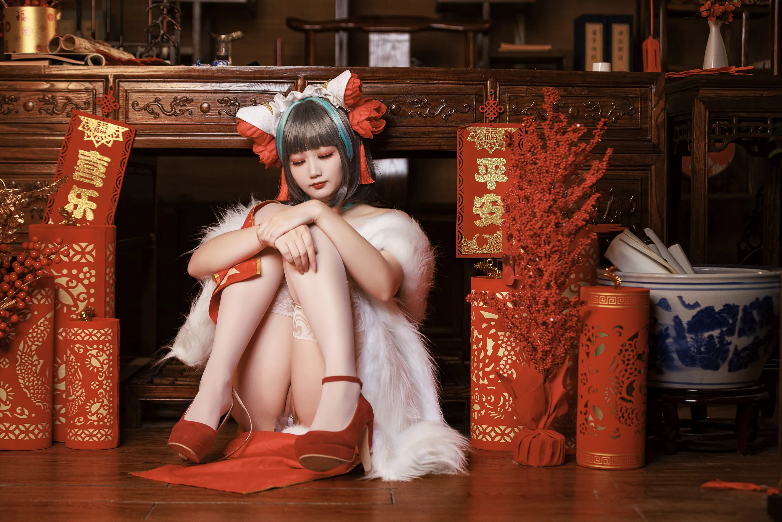 A Xuexue_yuki - Azur Lane Cheshire Sườn xám năm mới