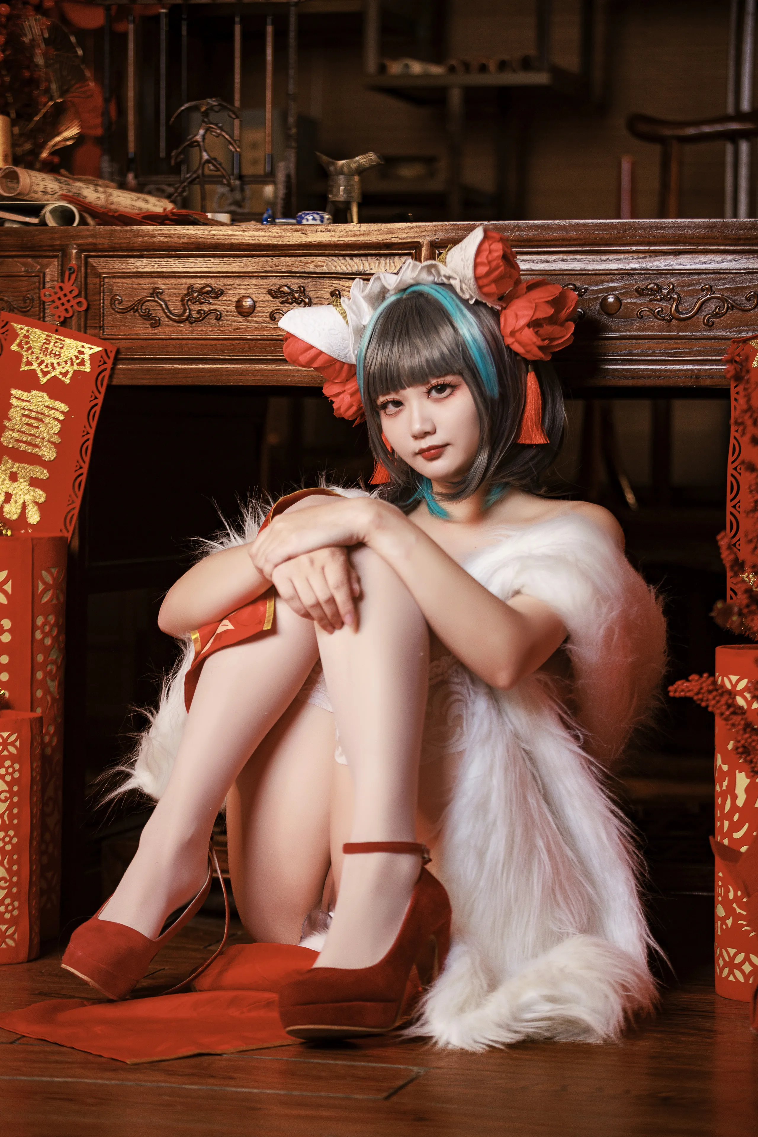 A Xuexue_yuki - Azur Lane Cheshire Sườn xám năm mới