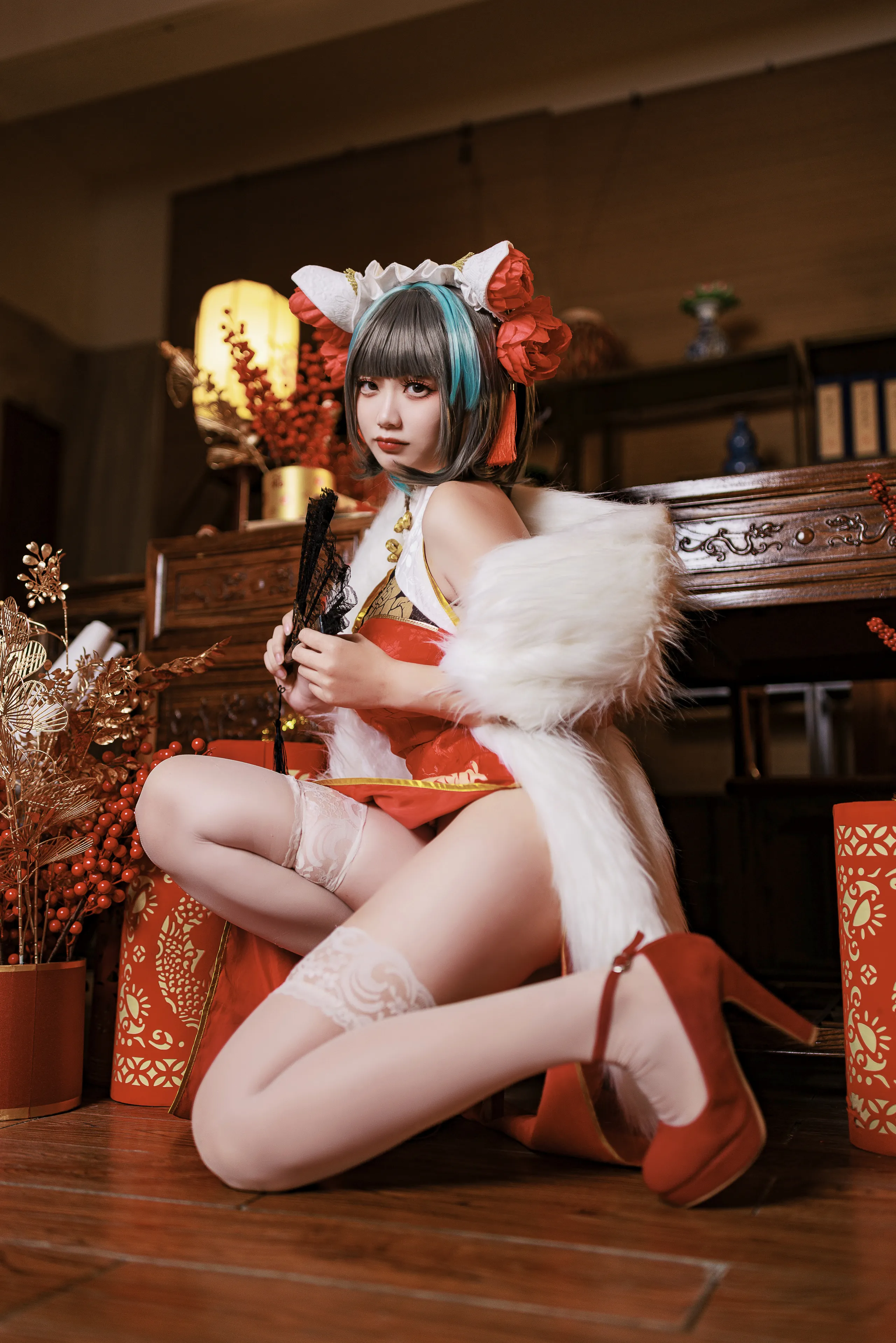A Xuexue_yuki - Azur Lane Cheshire Sườn xám năm mới